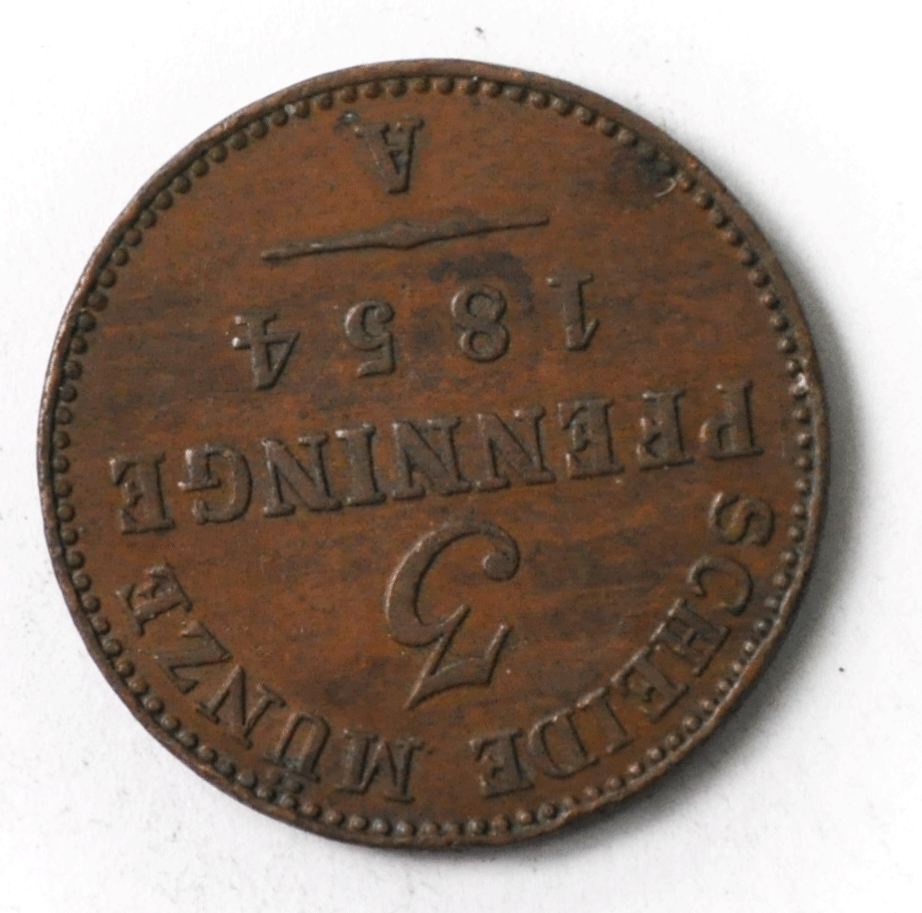 1854 A German States Prussia 3 Three Pfennig KM# 453