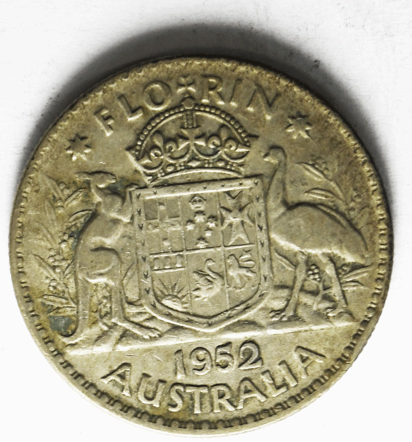 1952 Australia Florin Silver Coin KM# 48
