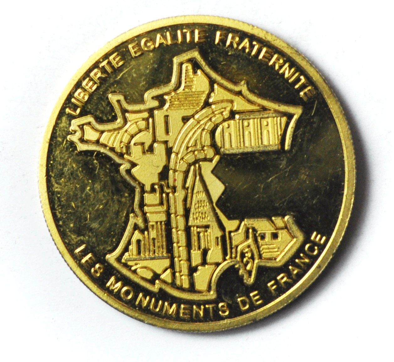 Eiffel Tower Tour Libertie Egalite Fraternite France Monuments Proof Medal 40mm