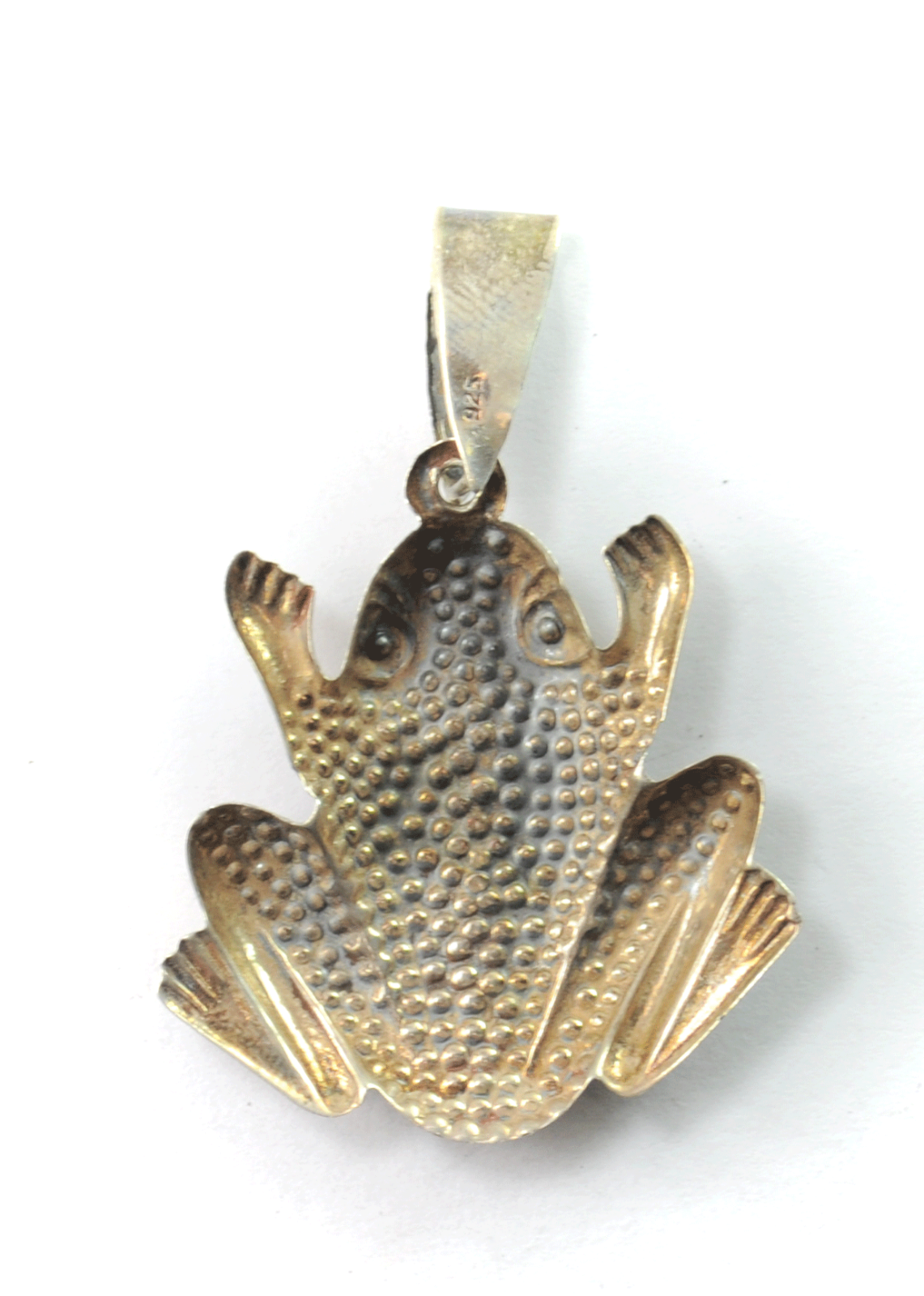 Sterling Silver Frog Toad Textured Large Light Thin Pendant 50mm x 35mm