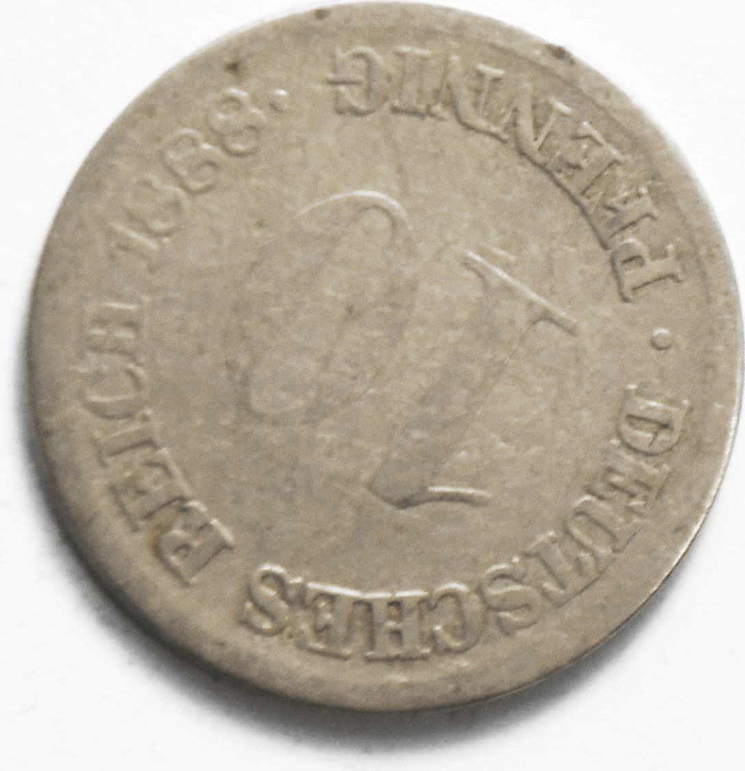 1888 F Germany Empire 10 Ten Pfennig KM# 4