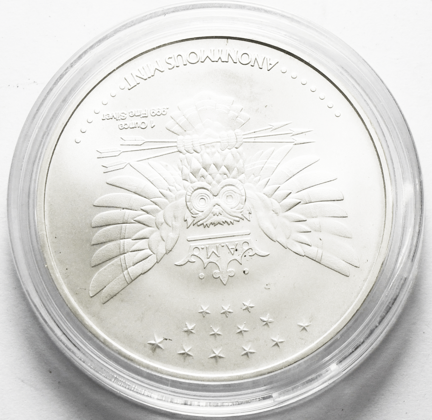Medusa Anonymous Mint Owl Greek Mythology Silver 1oz Round .999 Fine