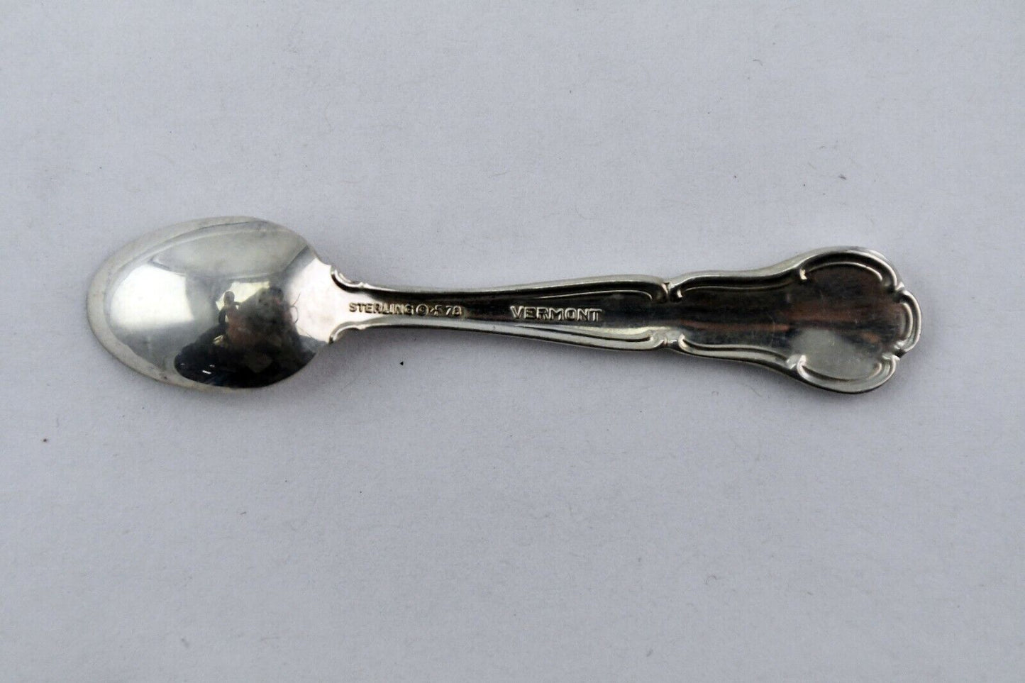 1978 Vermont Franklin Mint Official State Flower Sterling Salt Spoon 2 1/2"