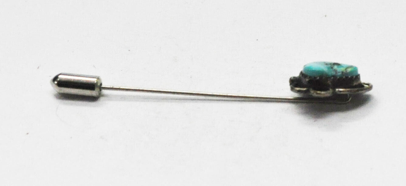 Antique Sterling Silver GAH Turquoise Stick Pin 2-3/4"