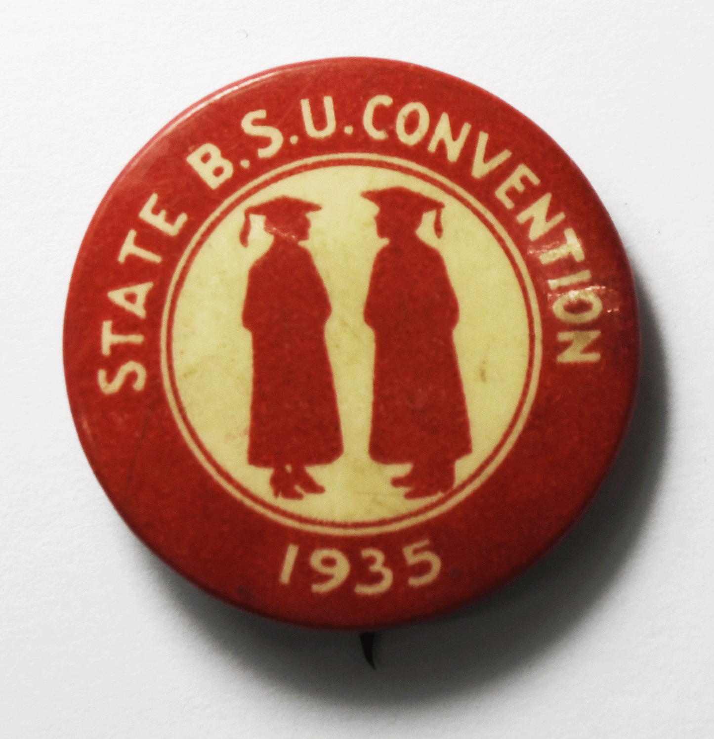 1935 State B.S.U. Convention Red Pinback 32mm Button