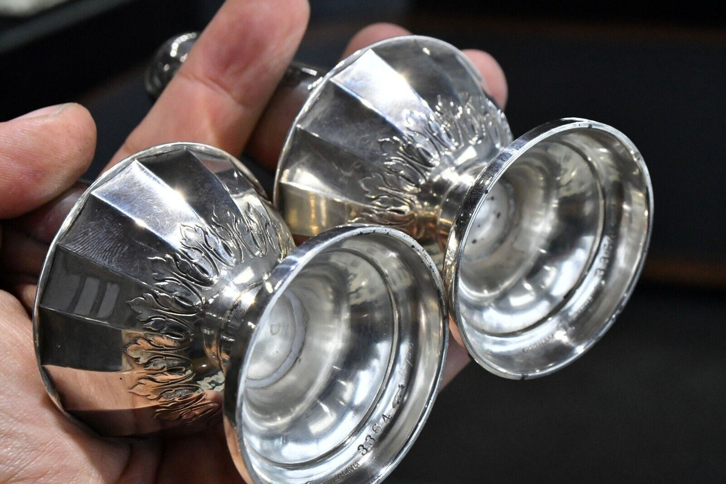 Tall 5 1/2" Sterling Silver 5 oz. Gorham Salt & Pepper Shakers Set No. 3364
