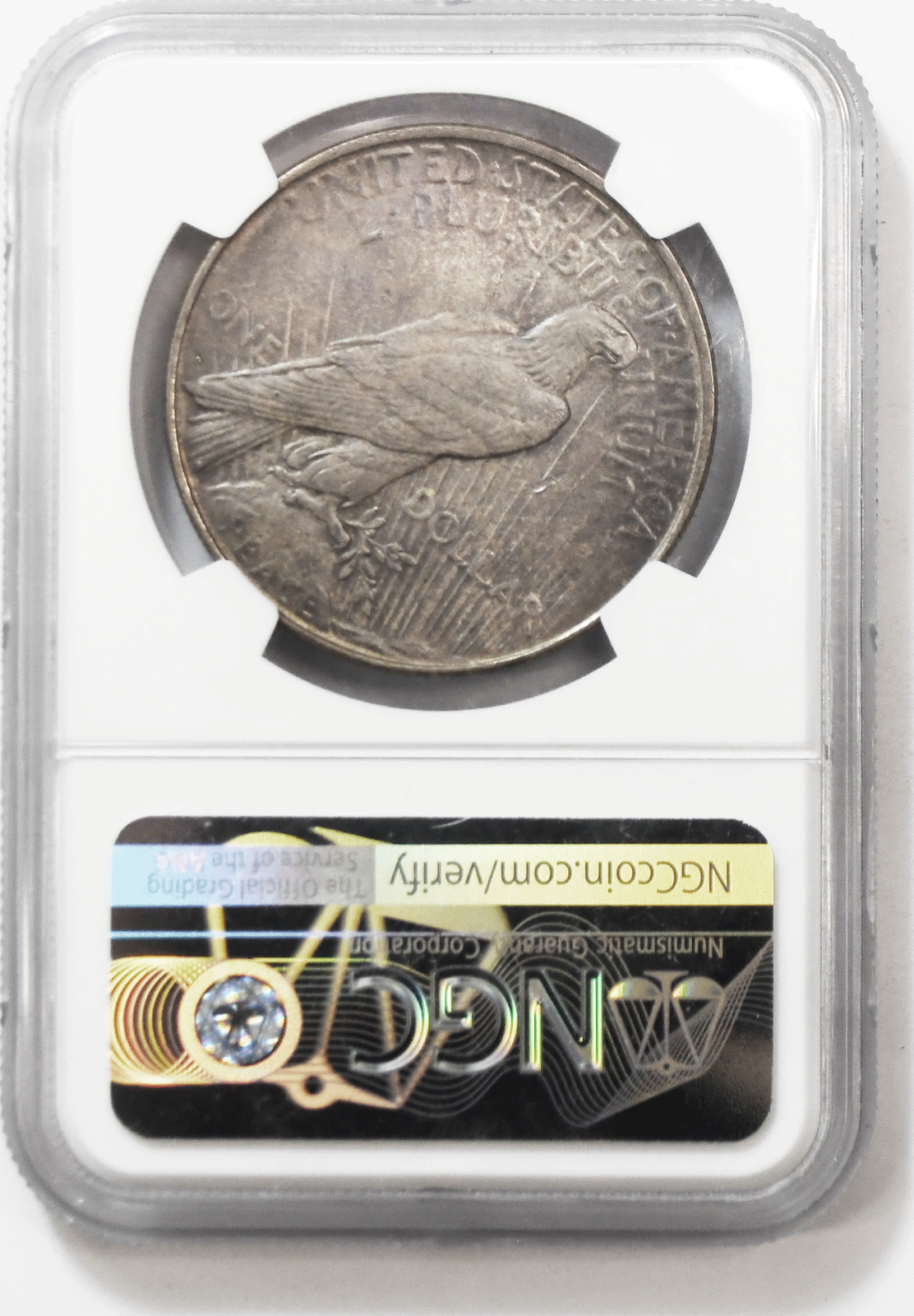 1922 D $1 Peace Silver One Dollar US Denver MS 63 45° CW Rotated Die Error