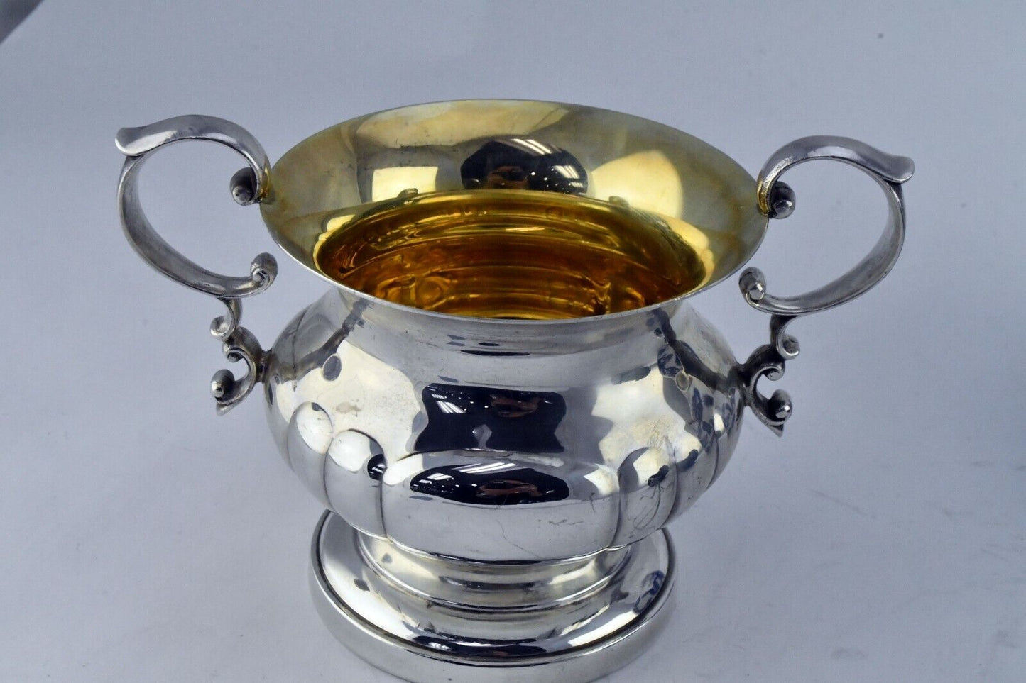 Georgian by Poole Sterling 3 1/8" H x 5" W Sugar Cube Bowl 5.4 oz Goldwash Inner