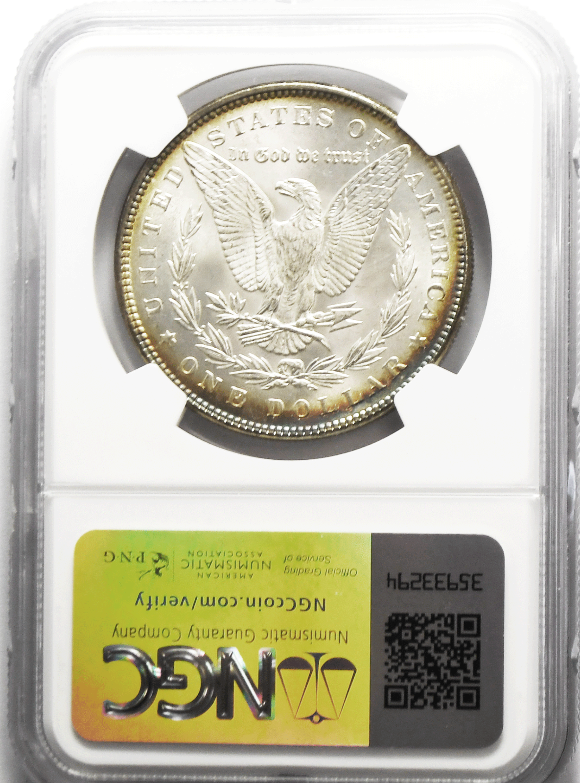 1885 $1 Morgan Silver Dollar MS64 NGC Uncirculated Philadelphia Rainbow Toned