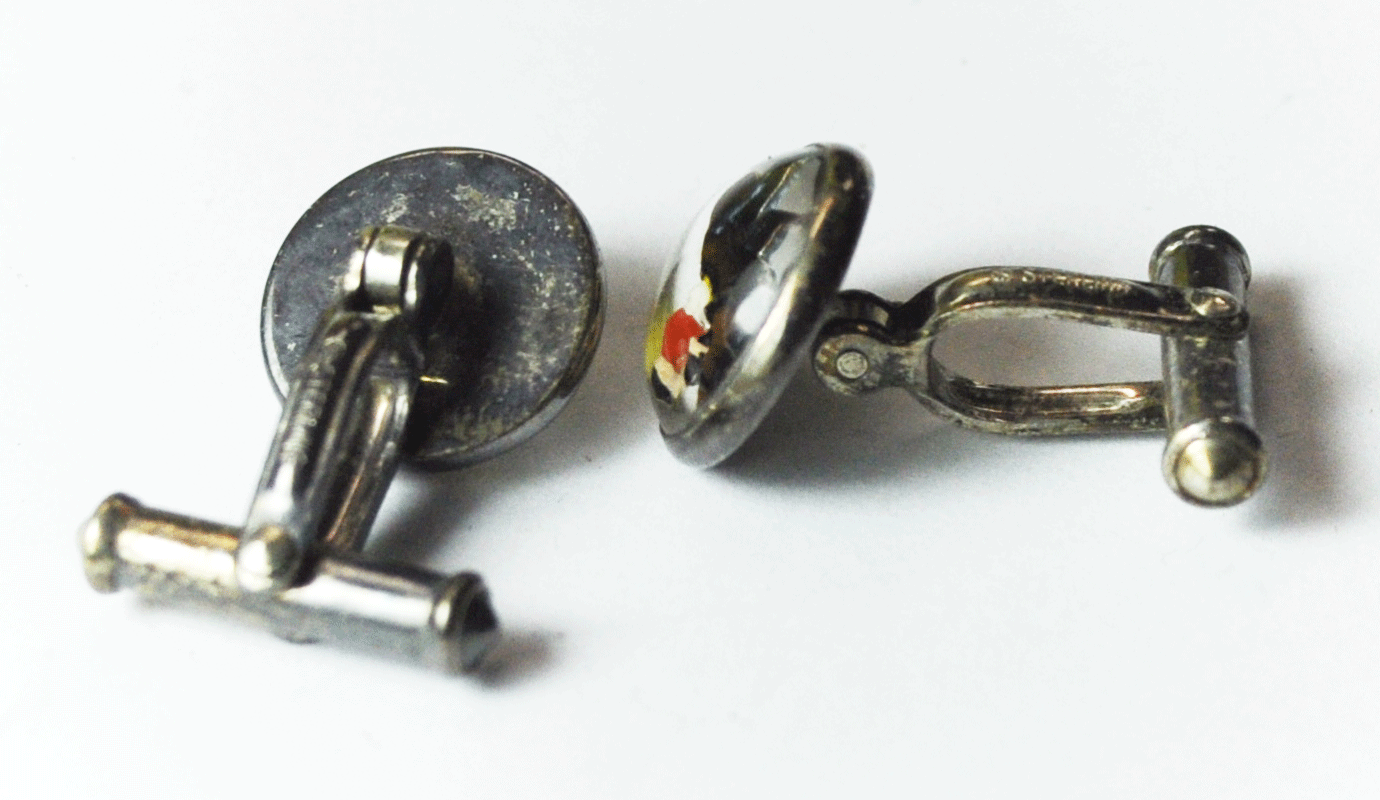 Sterling Silver Vintage Fox Hunting Horse Equestrian Cufflinks 13mm x 23mm