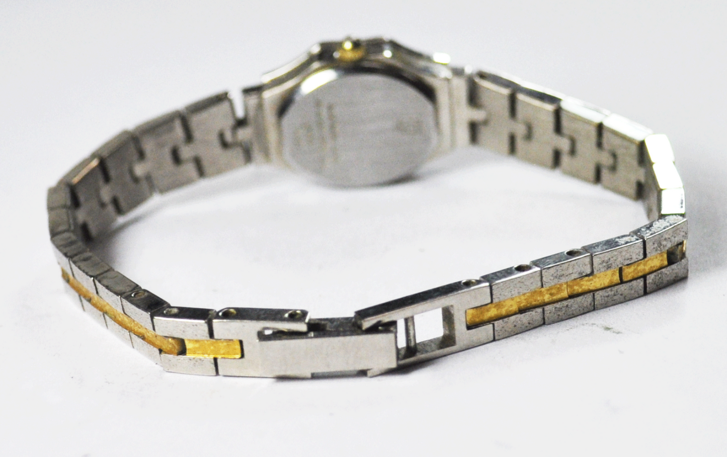 Women's Helbros Gold Stripe Textured Wristwatch 16mm Quartz 8099