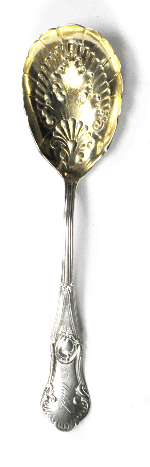 Sterling Silver Gorham Regent Gold Wash Sugar Shell Spoon 1893 Mabel Mono 5-7/8"