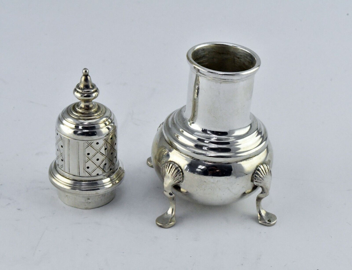Vintage Heavy 4 3/4" Footed Sterling Silver Salt Shaker 3.7 oz.