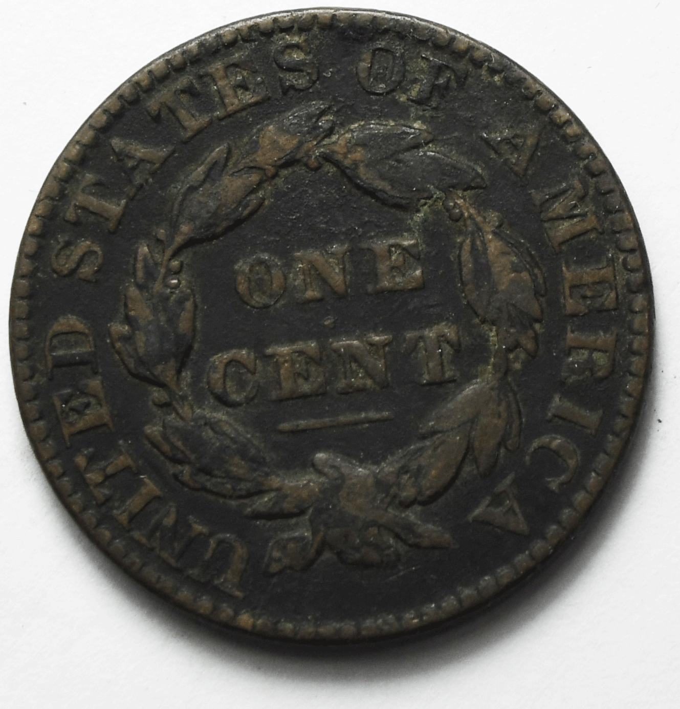 1830 1c Coronet Head Large Cent One Penny US Philadelphia Medium Letter VF