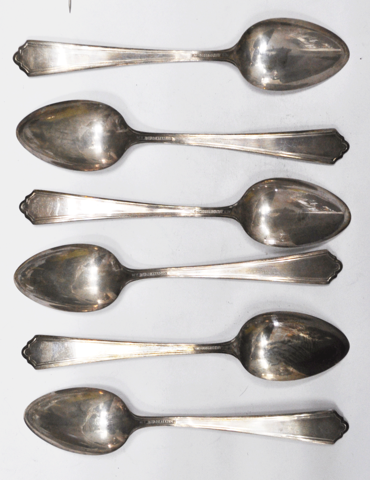 Set of 6 Sterling Watson John Alden 5-3/4" Teaspoon Monogrammed LMC