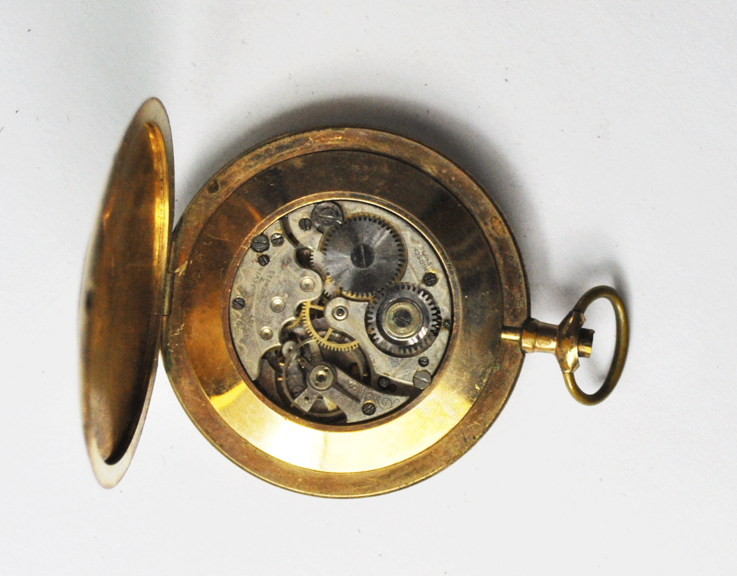 Normal Hirsch Swiss 7J Pocket Watch Gold Filled 10yr Oversized Case Squeezers