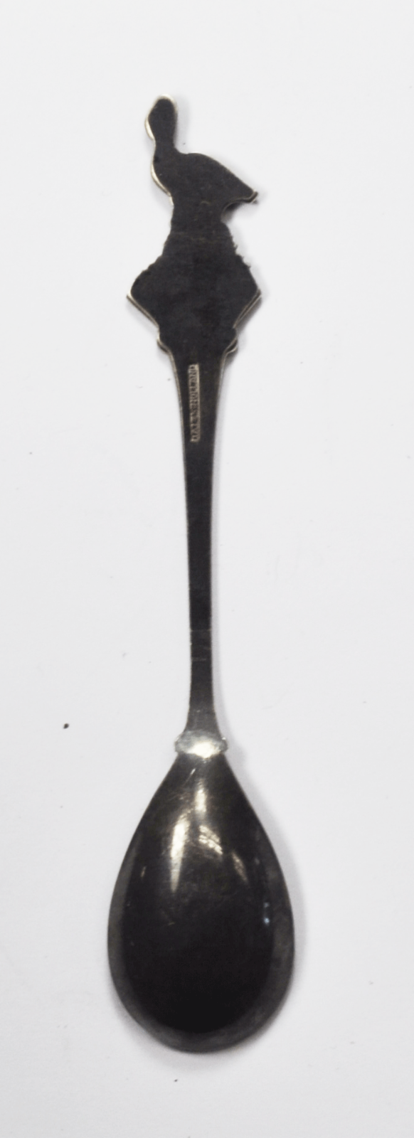 Silver Plated Holland Dark Toned Mustard Souvenir Spoon Florida 5-1/8" Crane