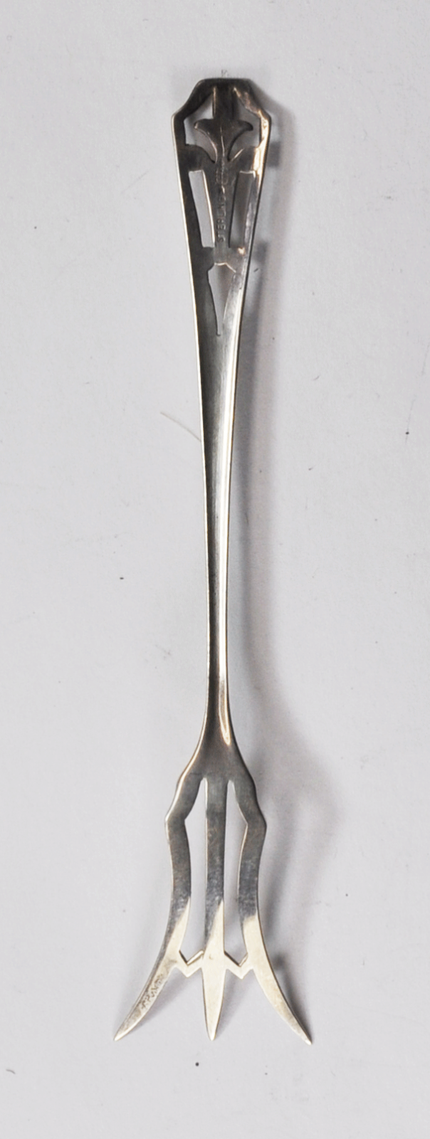 Sterling Silver Webster 4-7/8" 3 Tine Lemon Fork Cut Out Handle
