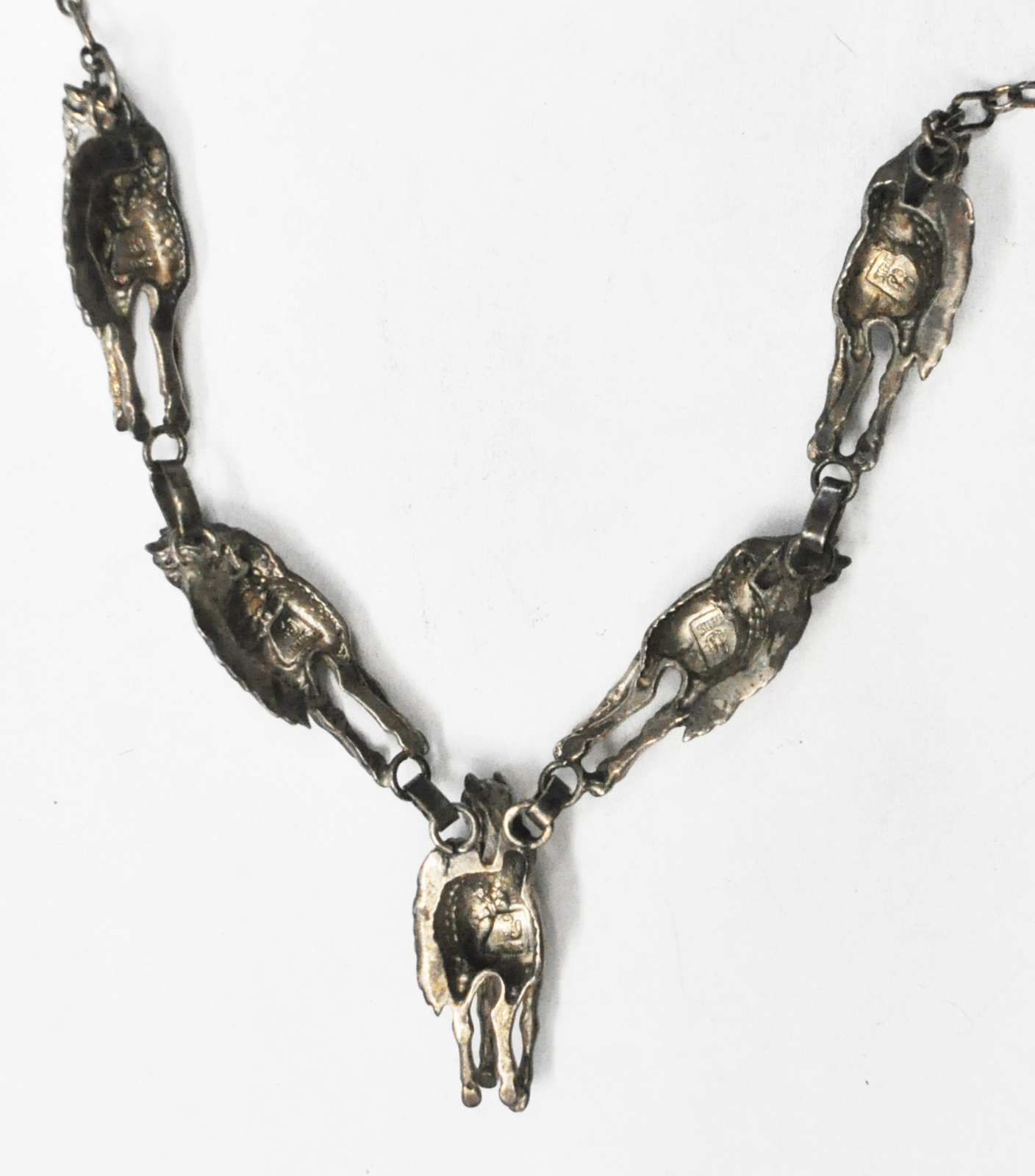 Sterling Silver Carol Felley Squash Blossom 35mm Horse 22" Necklace