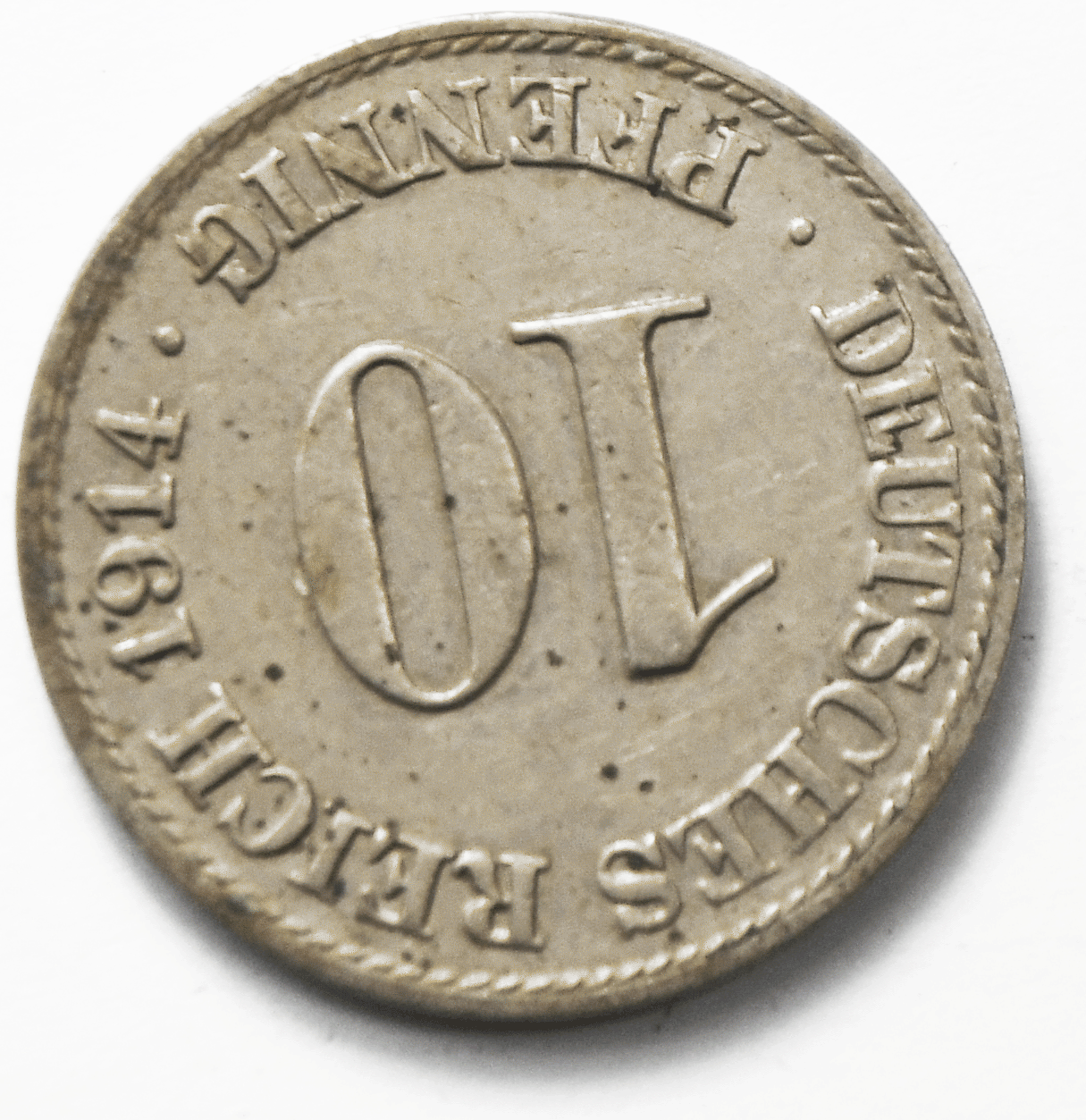 1914 A Germany Empire 10 Ten Pfennig KM# 12