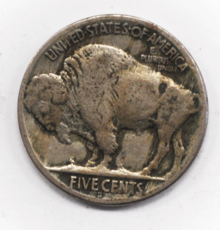 1921 S 5c Buffalo Nickel Five Cents US San Francisco Rare VF