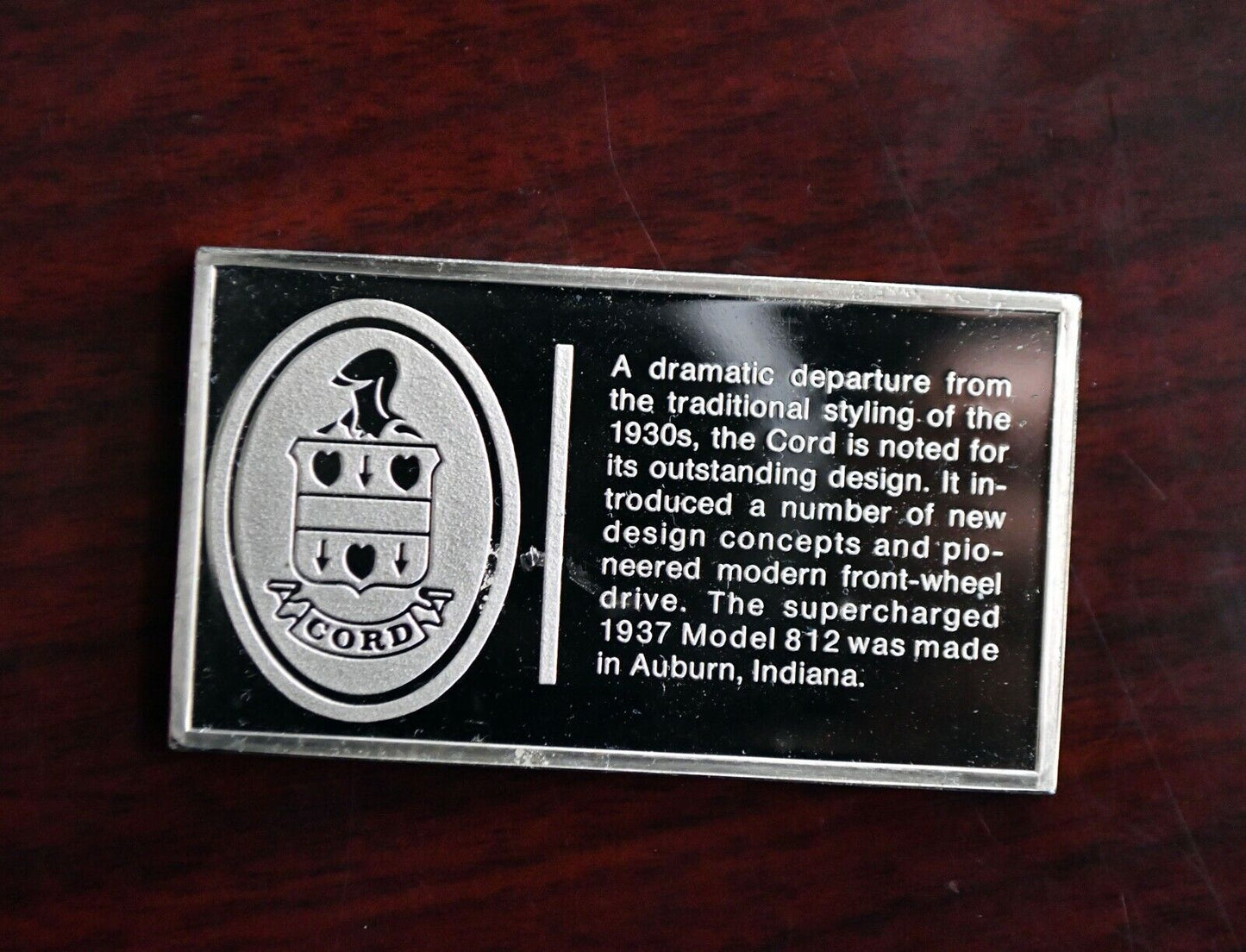 1937 Cord Centennial Car Ingot Collection 1000 Grains Sterling Franklin Mint