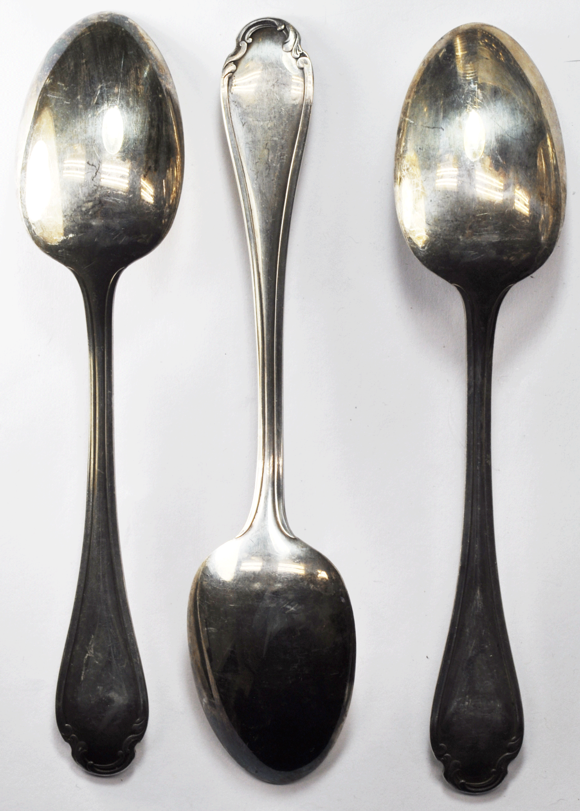 Set of 3 Pompadour Christofle Silver Plate Dessert Oval Soup Spoon France 7.5"