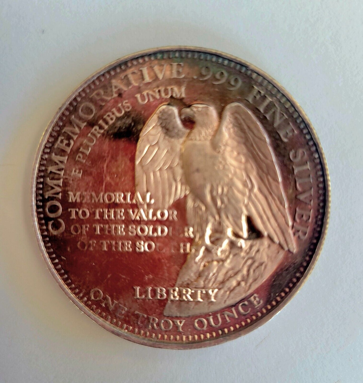 Stone Mountain Commemorative 1oz. Memorial .999 Fine Silver Rainbow Toning