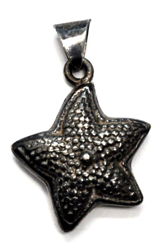 Sterling Silver Mexico TN-49 Starfish Pendant 50mm x 30mm