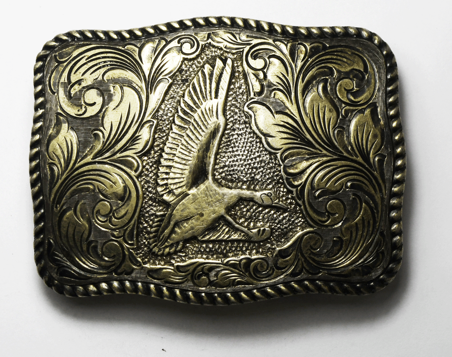 Sterling San Carlos Crumrine Santa Ana Eagle 3-1/8"x 2-3/8" Belt Buckle 39mm 71g