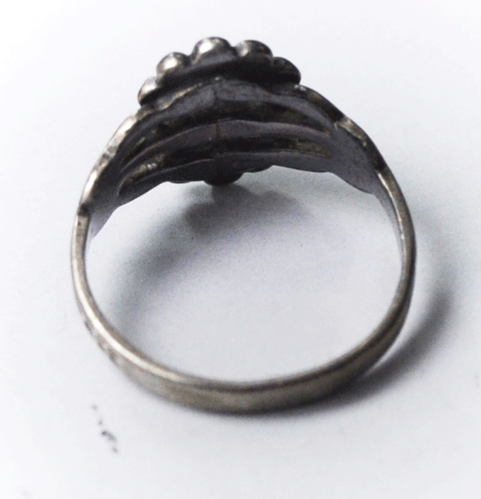 Sterling Silver Antique Maisels Turquoise Ring 12mm Size 4