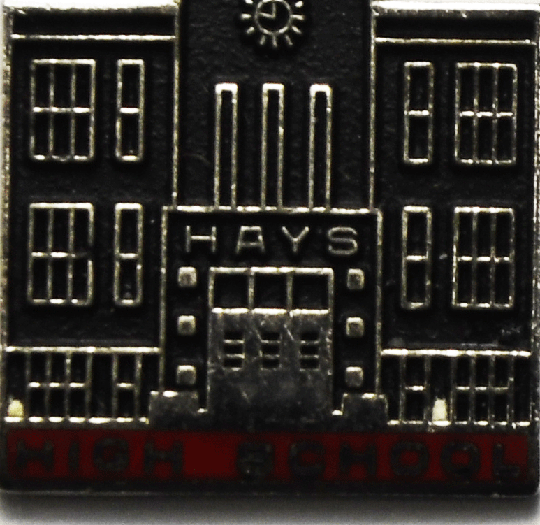 Sterling Vintage Kinney Red Enamel Hays High School Kansas Charm 22mm x 18mm