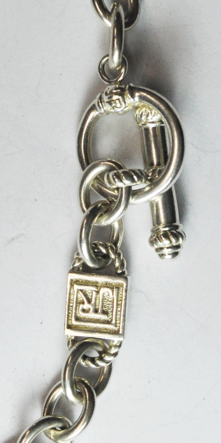 Sterling Silver Judith Ripka 8mm Link Necklace 18" Toggle