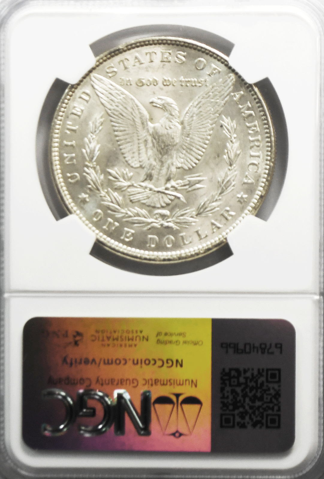 1896 $1 Morgan Silver Dollar MS60 NGC Uncirculated Philadelphia