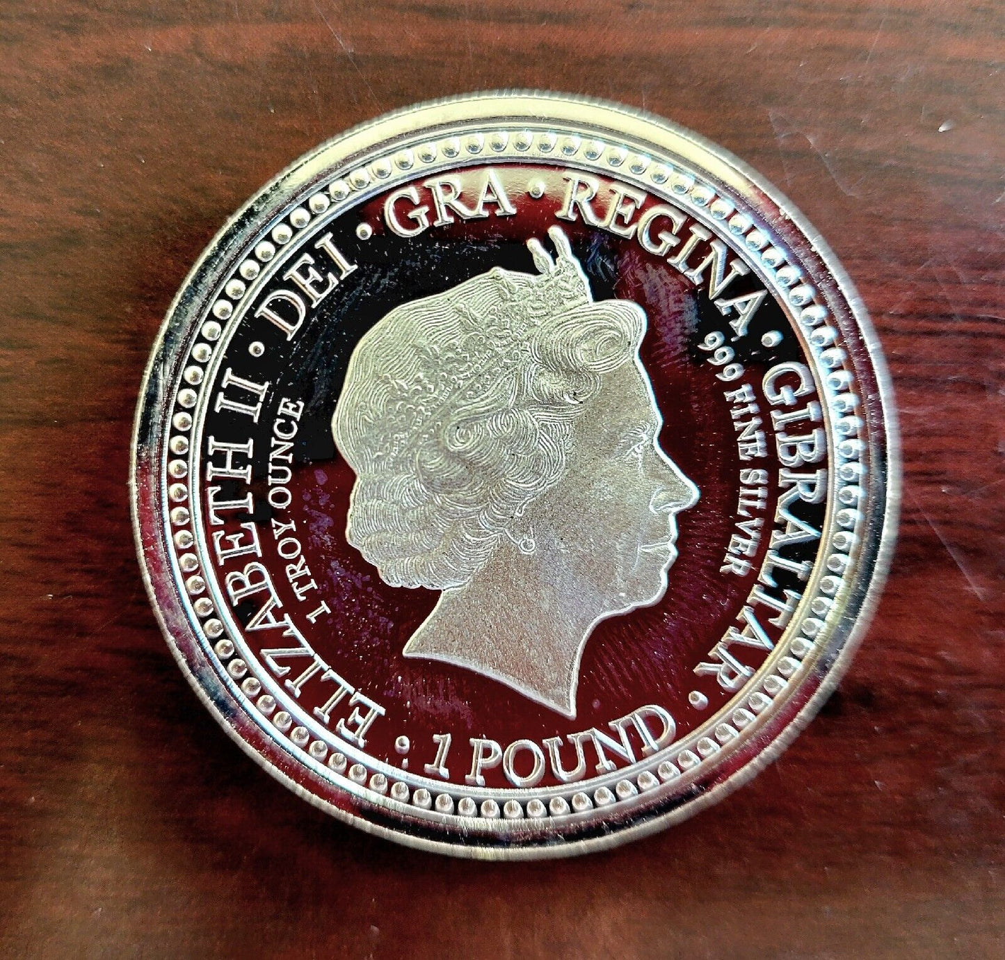 Gibraltar 2018 Silver 1oz .999 Fine Royal Arms of England 1 Pound