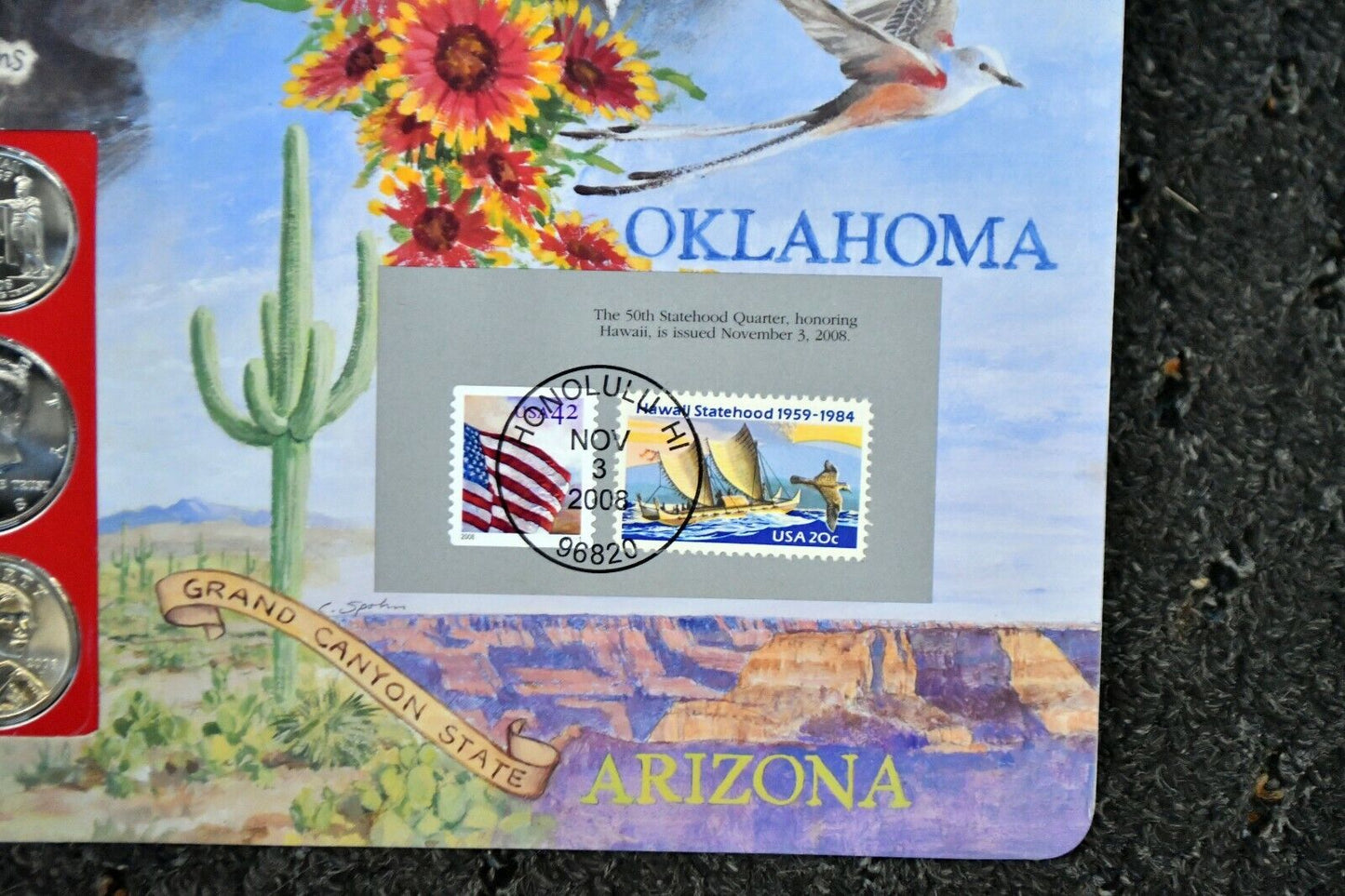 2008 Denver Uncirculated Mint Set Postal Commemorative Society Hawaii Oklahoma