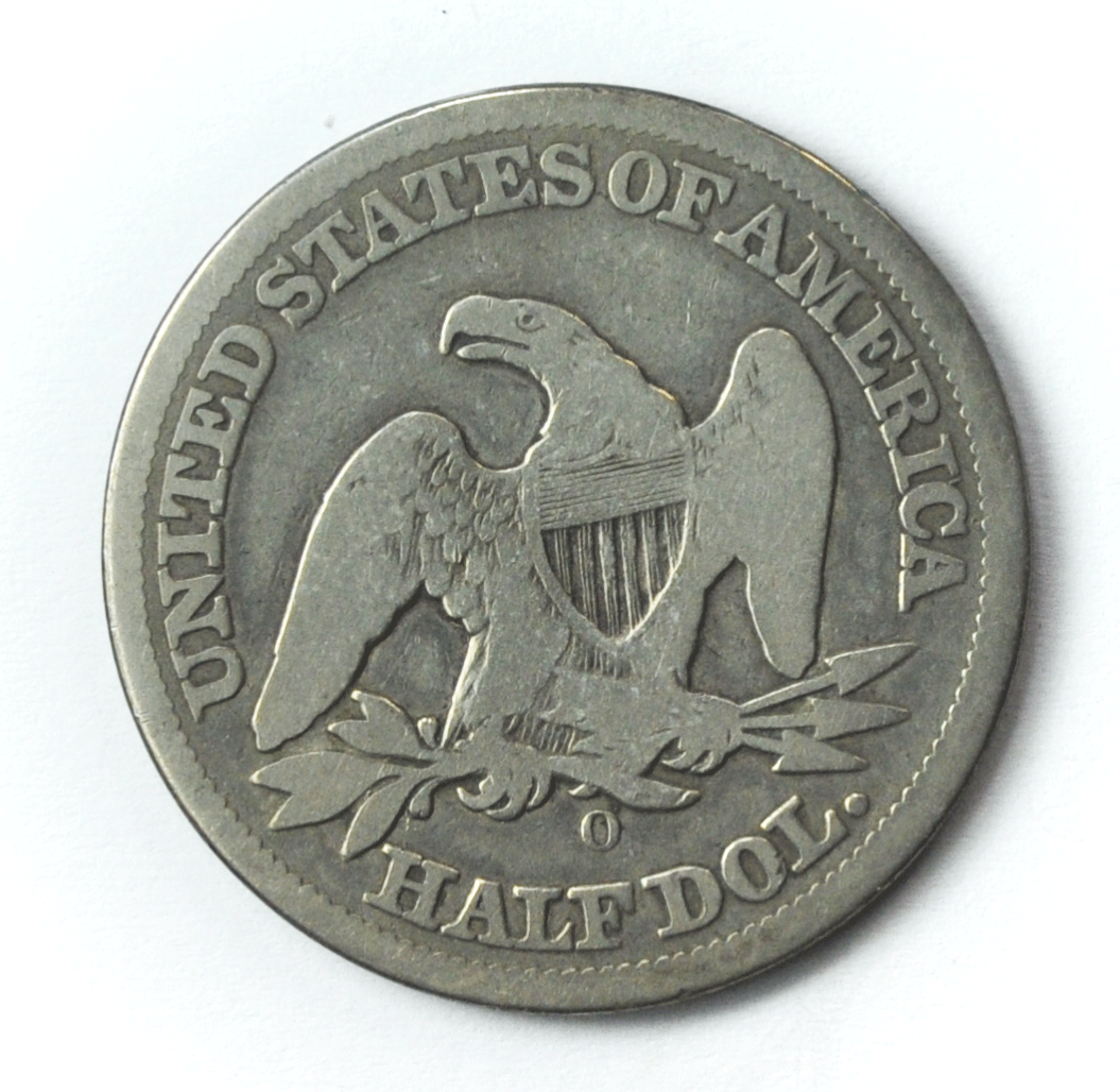 1858 O 50c Seated Liberty Silver Half Dollar Fifty Cents New Orleans