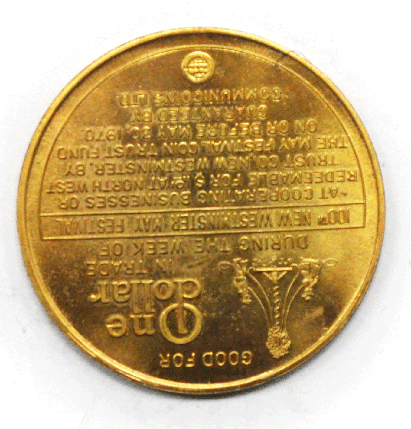 New Westminster Hay Festival 1970 Oldest May Day Trade Token $1 39mm