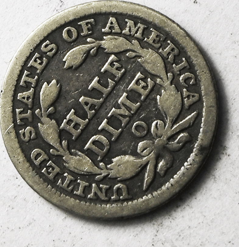 1851 O H10c Seated Liberty Silver Half Dime New Orleans