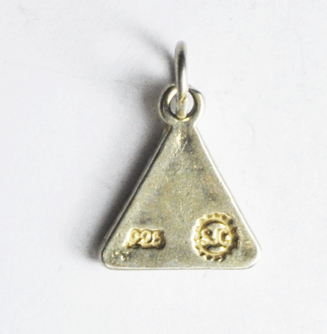 Sterling Silver SJC Sundancer Triangle Dot Cluster Charm 16mm x 14mm Pool Rack
