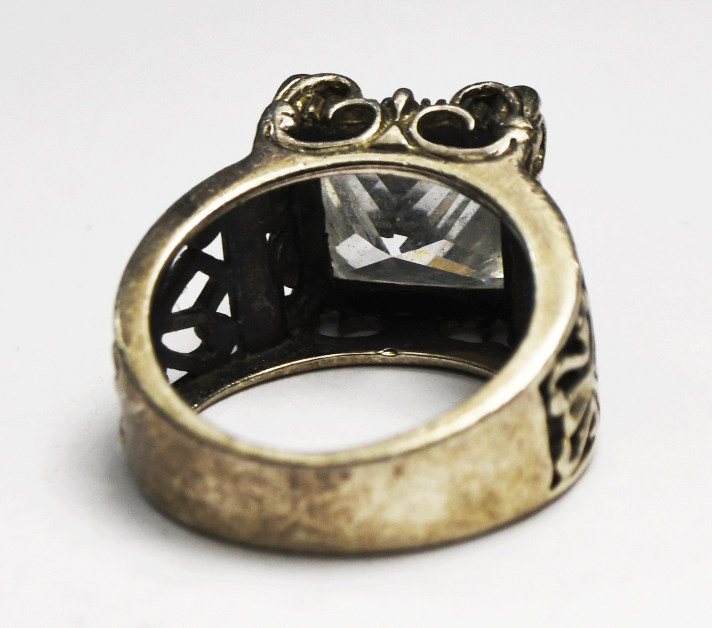 Sterling Silver R0981 Silpada Uptown Square CZ Ring 13mm Size 6