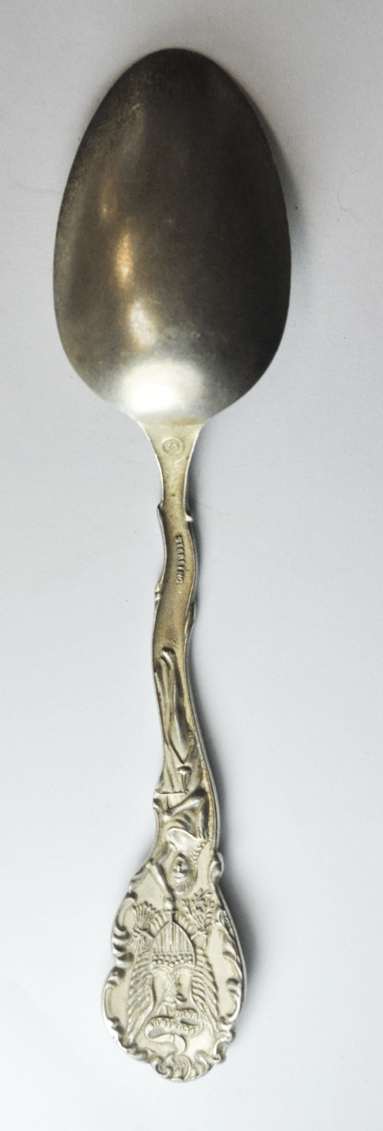 Sterling Silver Atchison Post Office Kansas Souvenir Spoon Shepard 5-5/8"