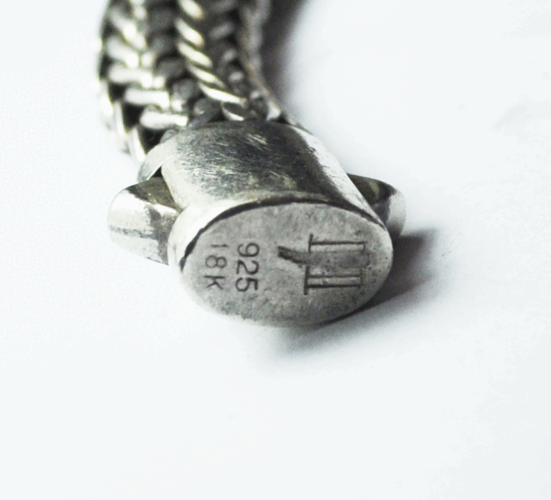 Sterling 18k John Hardy 10mm Classic Chain Dot Bracelet 14mm Clasp 8-1/2"