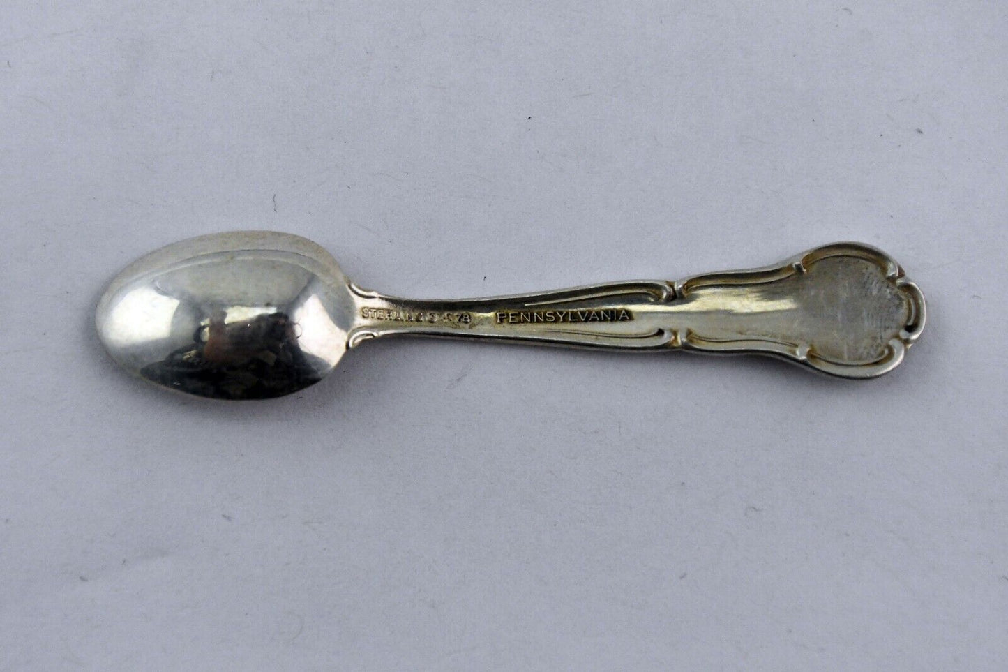 1978 Pennsylvania Franklin Mint Official State Flower Sterling Salt Spoon 2 1/2"