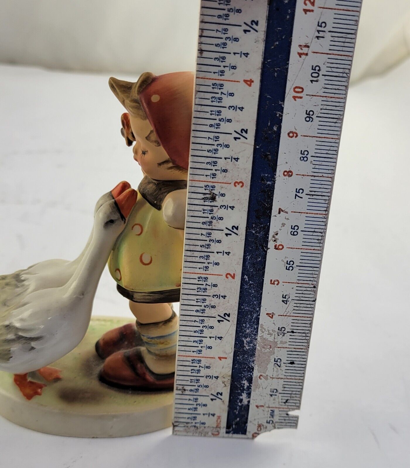 Hummel "Goose Girl" Figurine 47 3/0 TMK 2 Blue Bee Geese 4"