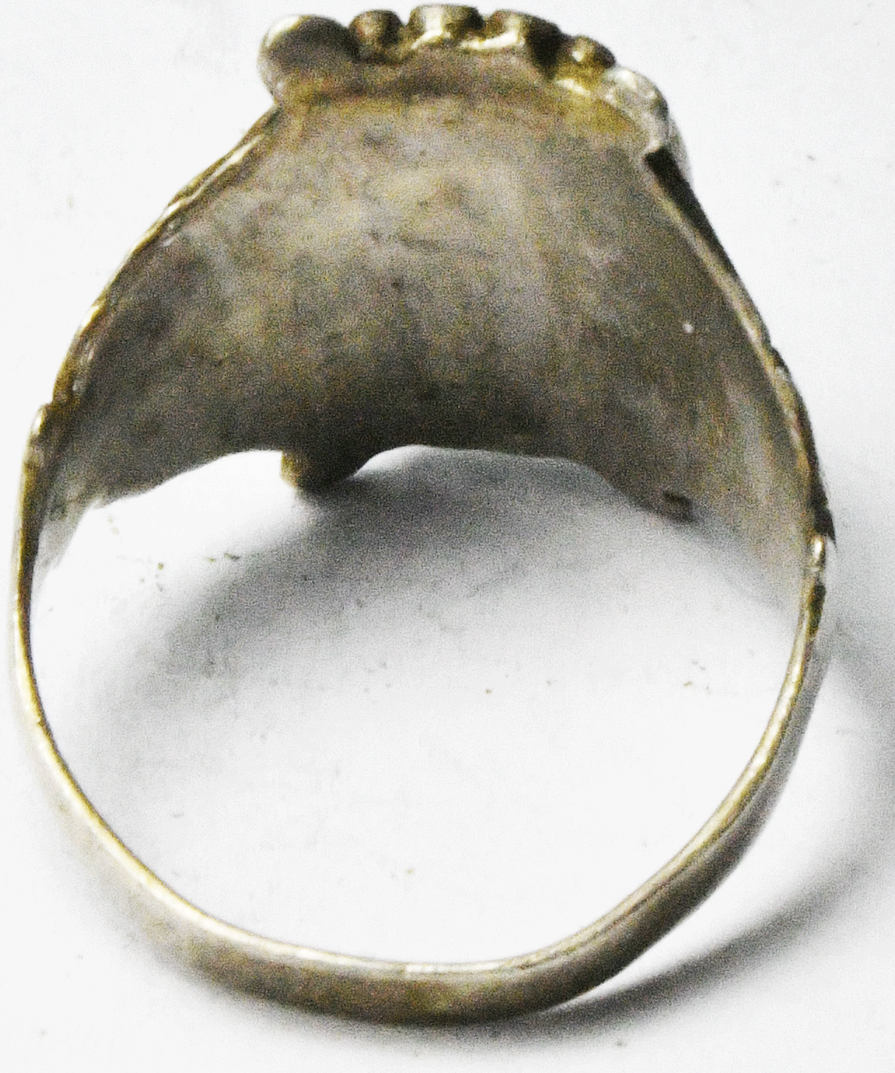 Sterling Silver Oval Blue Lapis Scroll 21mm Ring Size 10