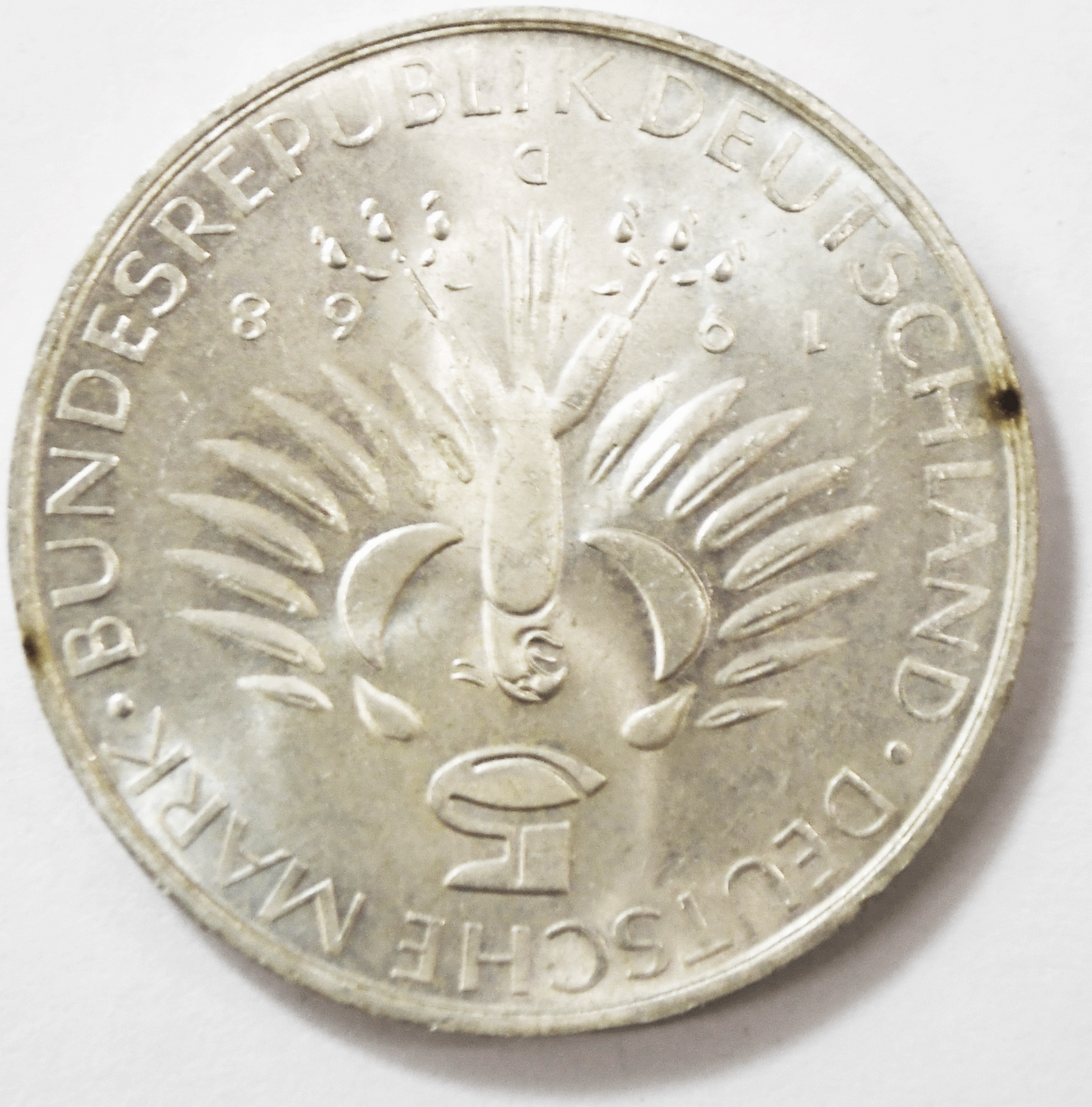 1973 G Germany Federal Republic 5 Five Mark Silver Coin KM#123.1