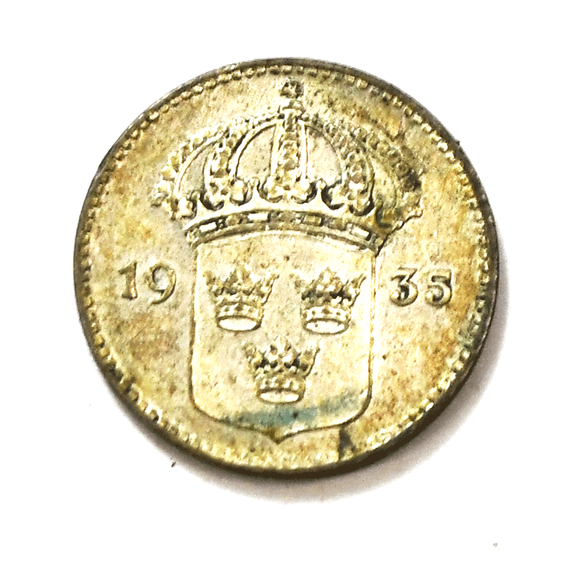 1935 Sweden 10 Ten Öre KM# 780 Silver Coin