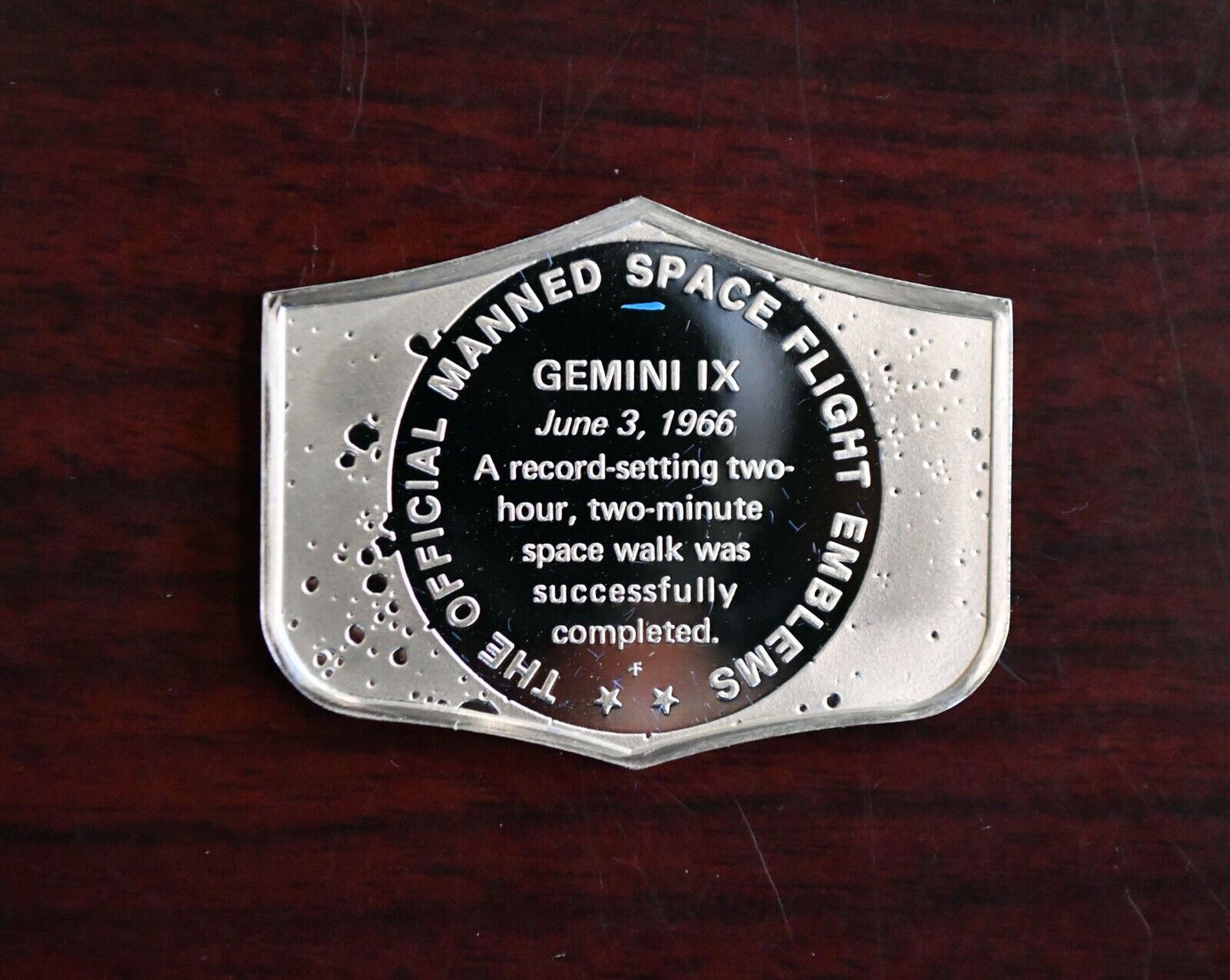Gemini IX Franklin Mint Sterling Silver June 3rd 1966 Space Flight Emblem