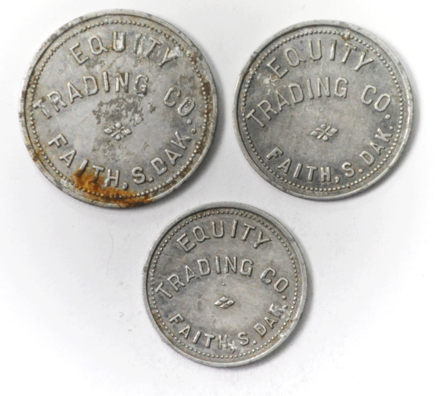 Equity Faith South Dakota 3 Trade Token Set 25c 50c & $1 26-31mm